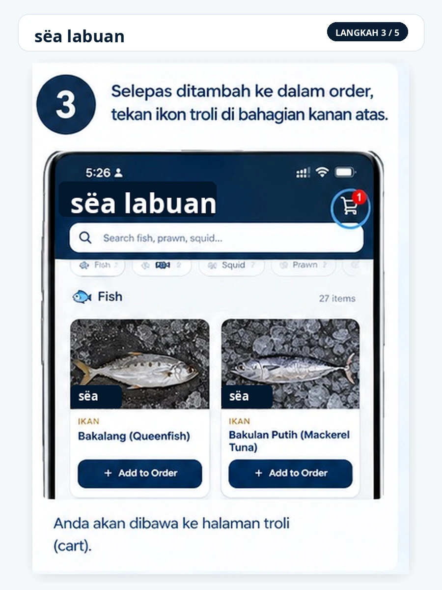 Step 3: open the cart from the top right